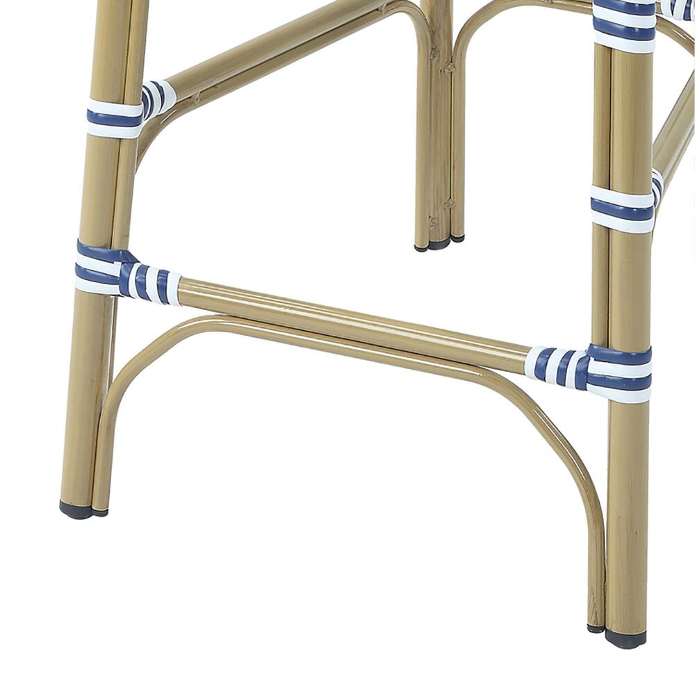Furniture of America Ventura Patio Counter Chair in Natural, Blue and White &#40;Set of 2&#41;, , large