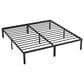 Hearth and Haven King Heavy Duty Metal Bed Frame in Black, , large
