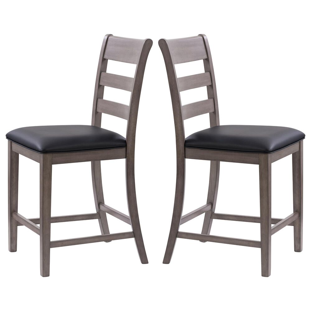 CorLiving New York Counter Height Chair in Washed Grey/Black &#40;Set of 2&#41;, , large