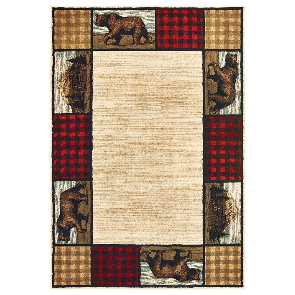Oriental Weavers Woodlands 9603C 9"10" x 12"10" Ivory Area Rug, , large