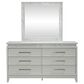 Belle Furnishings Reflections 5-Piece Queen Upholstered Bedroom Set in Pearl White and Rhinestone, , large