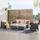 HOMLUX 5-Piece Outdoor Wicker Patio Furniture Set, High Back Rattan Sofa with Chairs, Ottomans & Cushions in Beige, , large