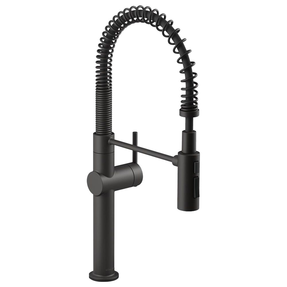 Kohler Crue Semi Professional Pull Down Kitchen Sink Faucet in Matte Black, , large