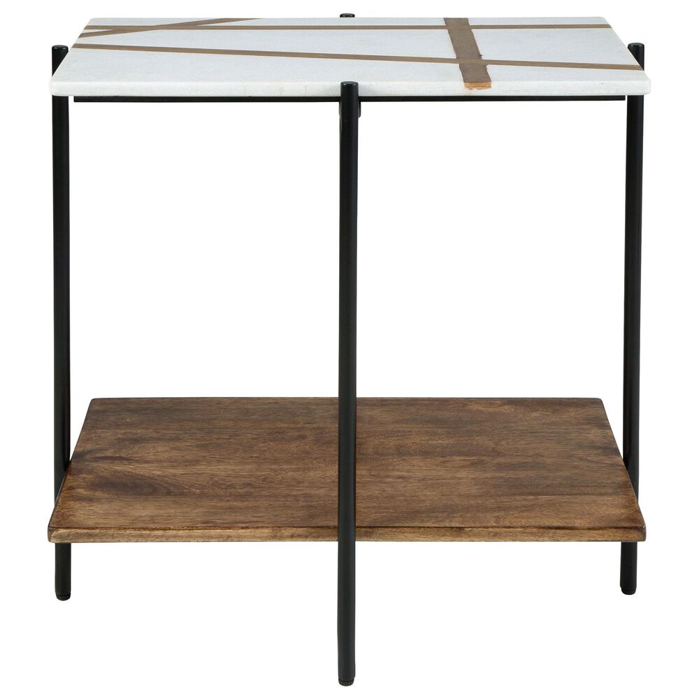 Ashley Braxmore Accent Table in White and Light Brown, , large