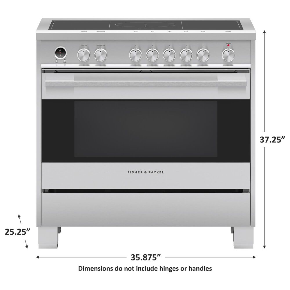 Fisher &amp; Paykel 36&quot; Induction Range with SmartZone in Stainless Steel, , large