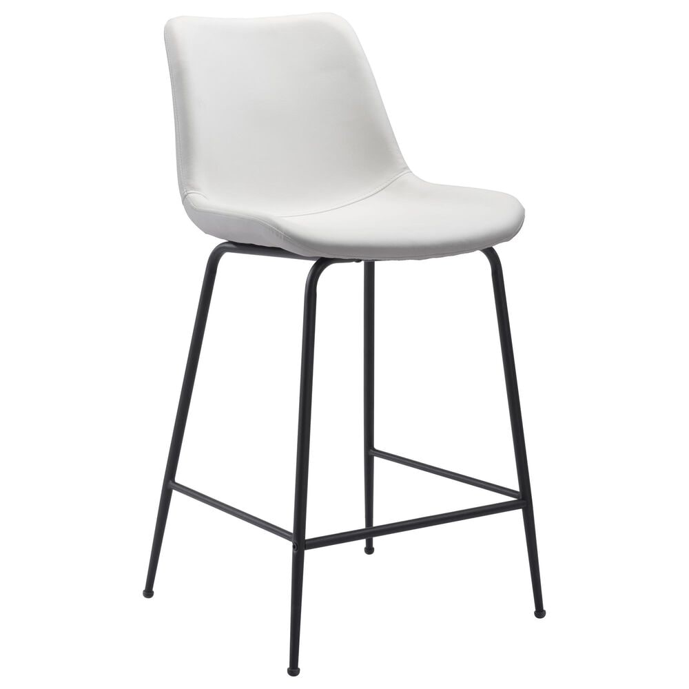 Zuo Modern Byron Counter Chair in White/Black, , large