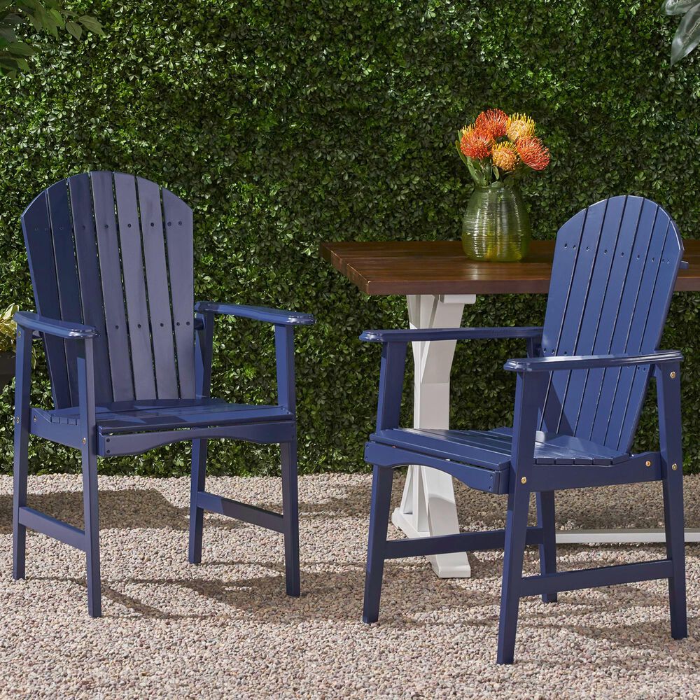 Hearth and Haven Outdoor Adirondack Dining Chair in Blue Navy (Set of 2), , large