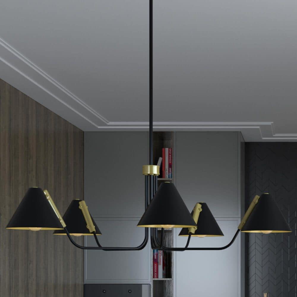 Hunter Grove Isle 5-Light Chandelier in Matte Black, , large