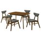 Armen Living Amaris 5-Piece Rectangular Dining Set with Charcoal Upholstery in Walnut, , large
