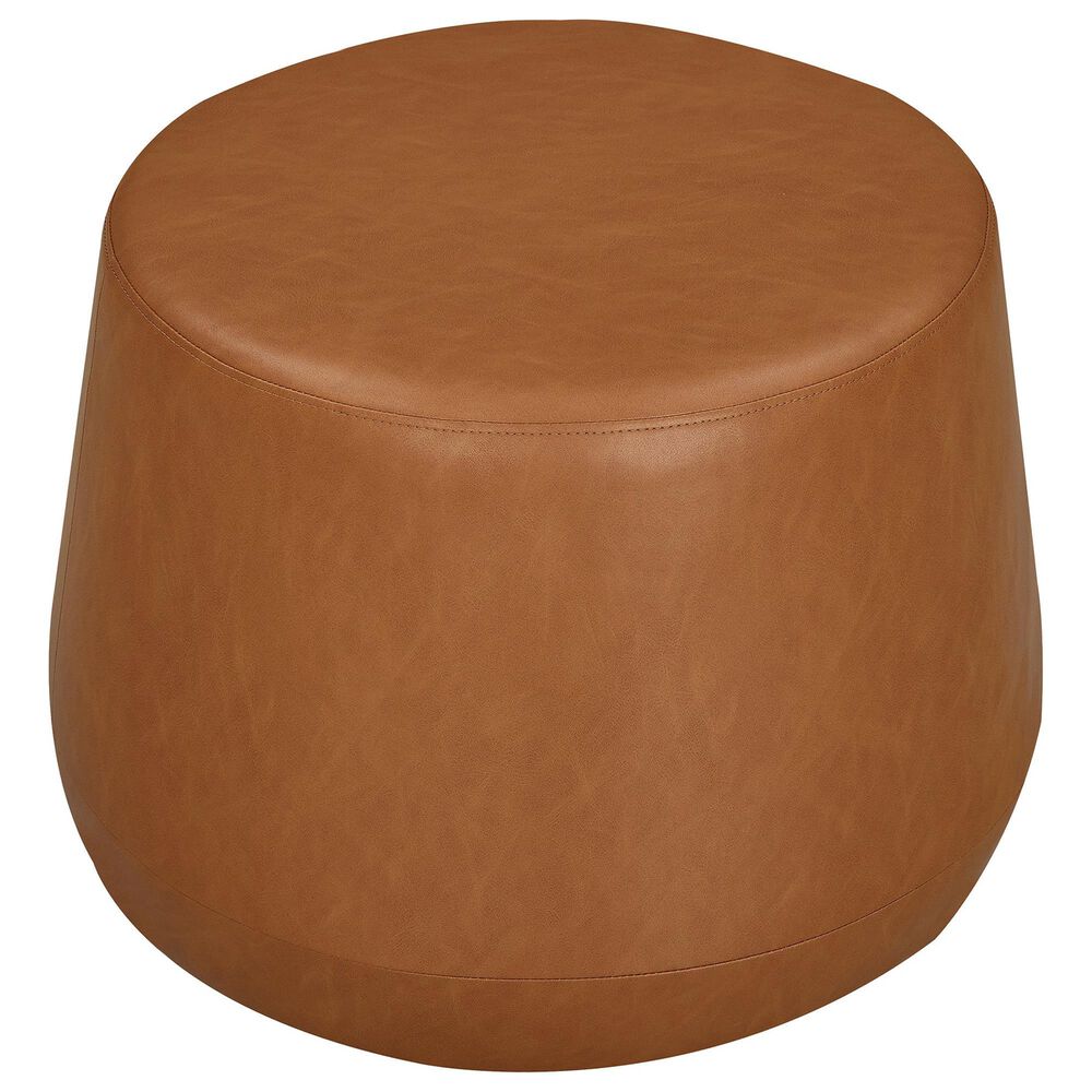 Lifestyle Solutions Grant Round Ottoman in Caramel, , large