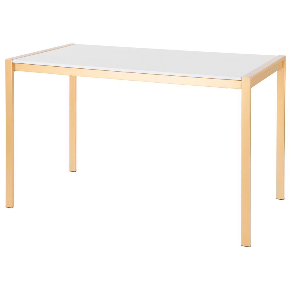 Lumisource Fuji Dining Table in White/Gold, , large