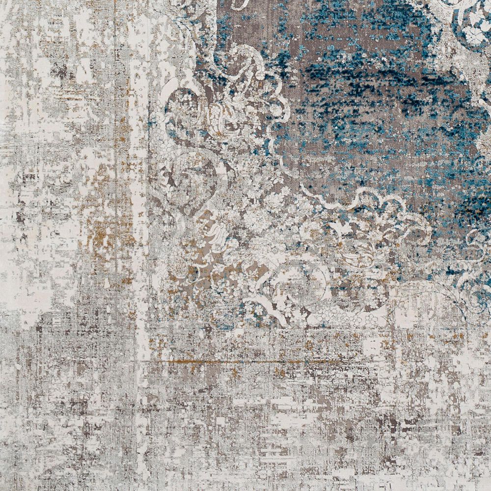Surya Solar 10&#39; x 14&#39; Sky Blue, Charcoal, Light Gray, White and Saffron Area Rug, , large