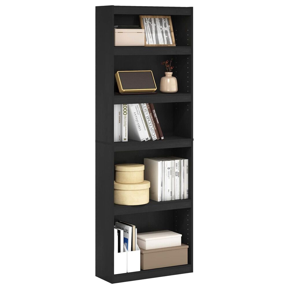 HOMLUX Enhanced Home 5-Tier Shelf Bookcase in Blackwood, , large