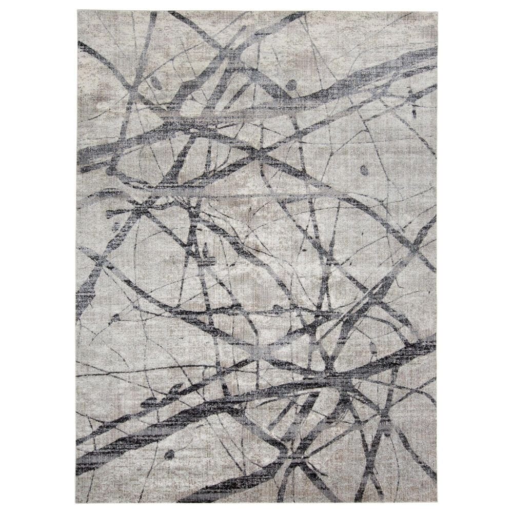 Feizy Kano 5"3" x 7"6" Charcoal and Gray Area Rug, , large