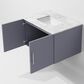 Lexora Home Geneva 30" Single Bathroom Vanity in Dark Grey with 2 cm White Carrara Marble Top and Rectangular Sink, , large