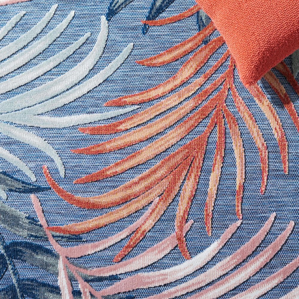 Safavieh Cabana CBN458M 4&#39; x 6&#39; Blue and Rust Indoor/Outdoor Area Performance Rug, , large