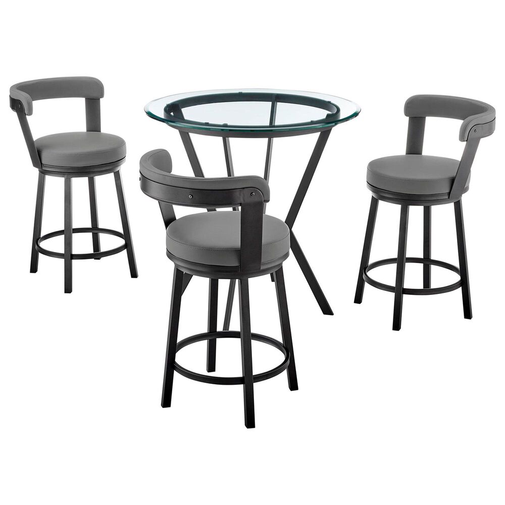 Blue River Naomi and Bryant 4-Piece Counter Height Dining Set in Matte Black, , large