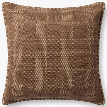 Loloi 20" Square Throw Pillow in Brown and Tan, , large