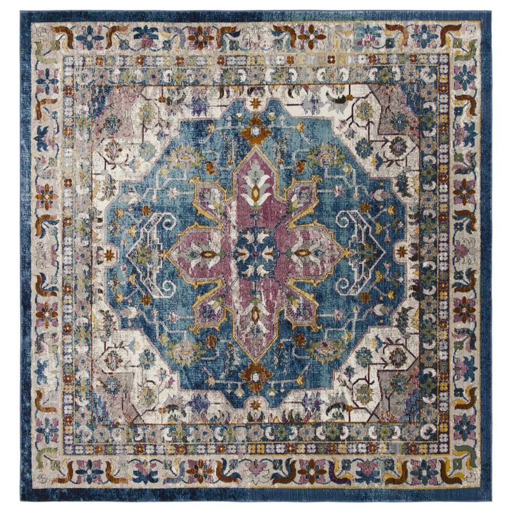 Safavieh Aria ARA160B 6"6" Square Blue and Creme Area Rug, , large