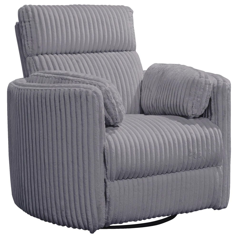 Simeon Collection Power Swivel Gilder Recliner in Mega Grey, , large