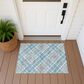 Dalyn Rug Company Soft Essentials Plaid Teal 1"8" x 2"6" Indoor/Outdoor Area Rug, , large