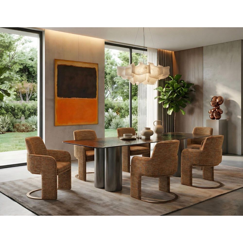 Casabianca Home Brenda Arm Chair in Cinnamon Brown, , large