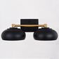 Vaxcel Belmont 2-Light Bathroom Vanity in Matte Black and Satin Brass, , large
