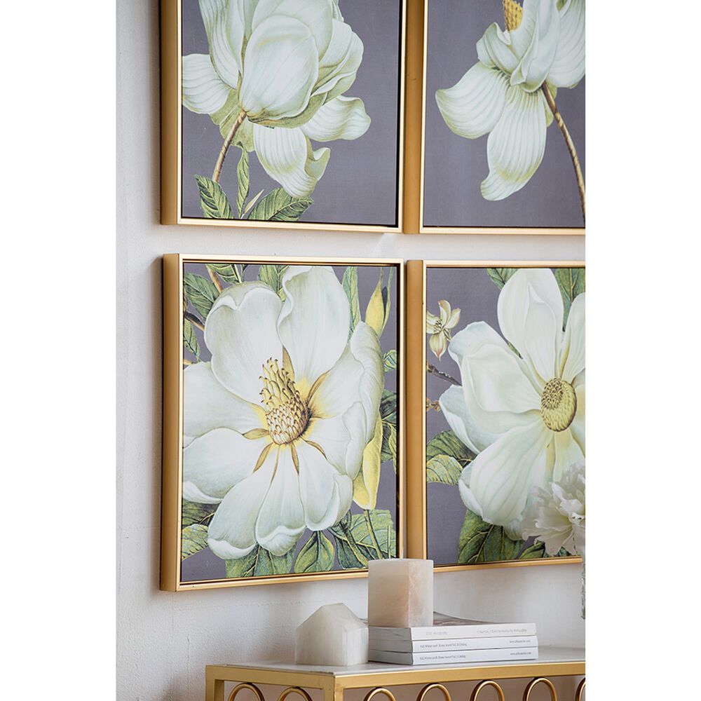 Hearth and Haven 20" x 20" Botanical Wall Art Print in White, Gold and Gray (Set of 4), , large