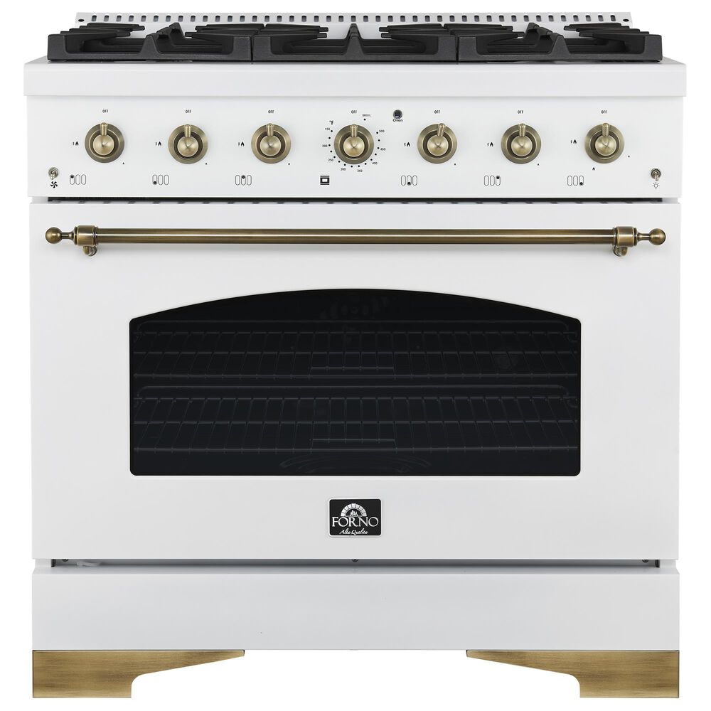 Forno Antico 36" Freestanding Gas Range in White, , large