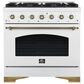 Forno Antico 36" Freestanding Gas Range in White, , large