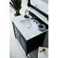 James Martin Vanities Brittany 36" Single Bathroom Vanity in Black Onyx with 3 cm Carrara White Marble Top and Rectangle Sink, , large