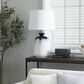 Maple and Jade Glass Rounded Cylinder Table Lamp in White and Black Ombre, , large