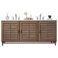 James Martin Vanities Portland 72" Double Bathroom Vanity in Whitewashed Walnut with 3 cm Arctic Fall Solid Surface Top and Rectangular Sinks, , large