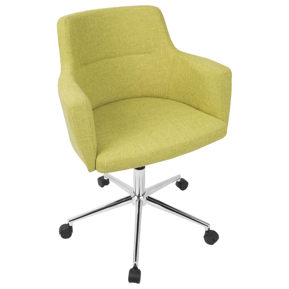 Lumisource Andrew Adjustable Office Chair in Citrus Green/Chrome, , large