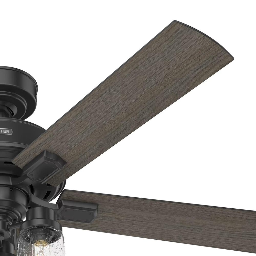 Hunter Hartland 52&quot; Ceiling Fan with LED Lights in Matte Black, , large