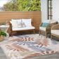 Nourison Aloha 3"6" x 5"6" Blue and Mocha Indoor/Outdoor Area Rug, , large