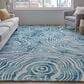 Feizy Lorrain 5" x 8" Blue and Ivory Area Rug, , large