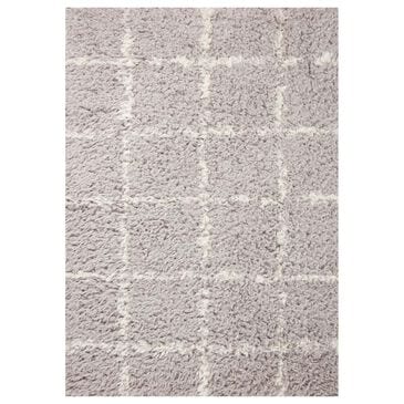Angela Rose Amira 6"7"" x 9"6" Silver and Ivory Area Rug, , large