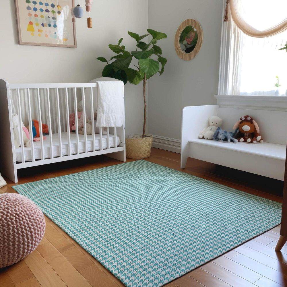 Dalyn Rug Company Hinton 9&#39; x 12&#39; Aqua Indoor/Outdoor Area Rug, , large
