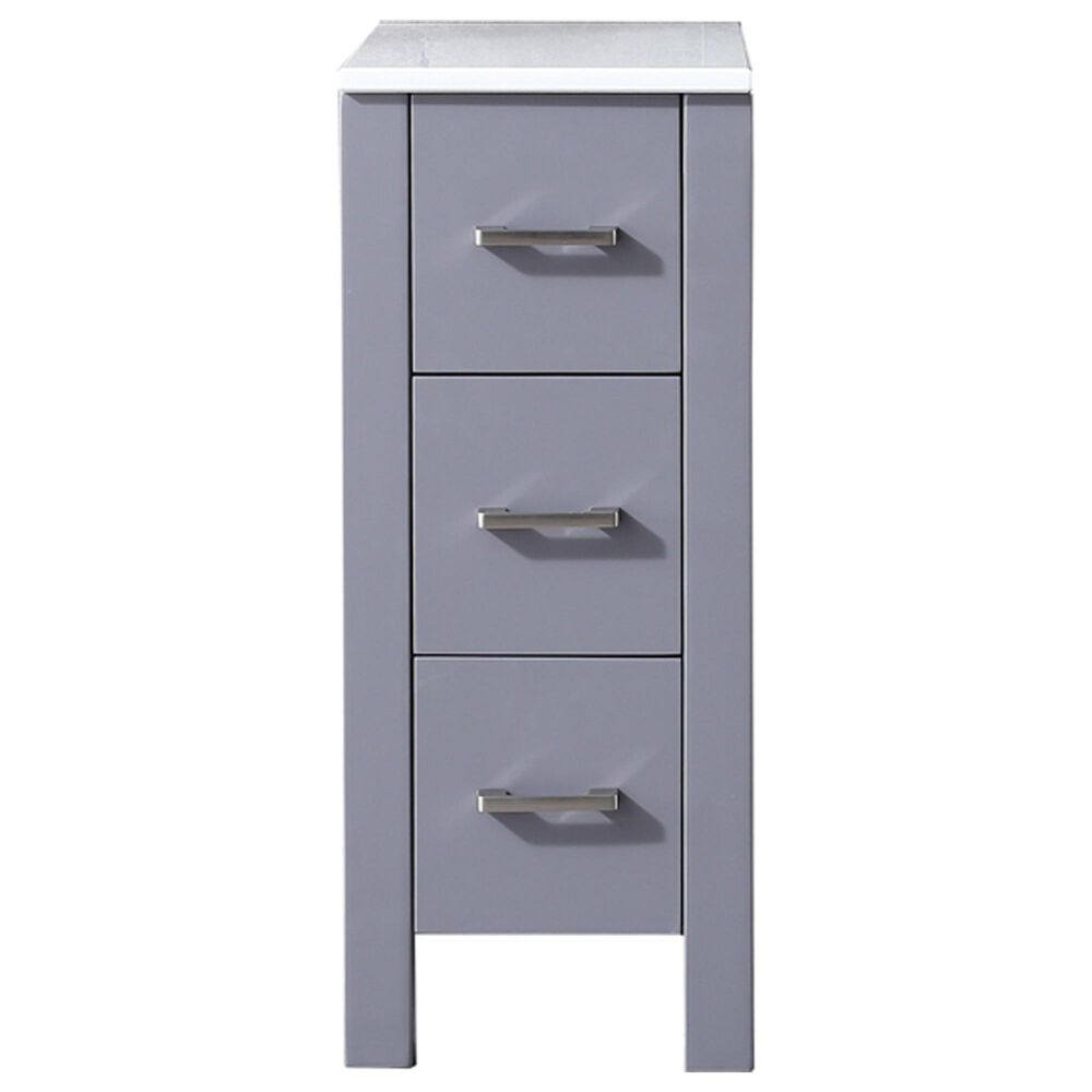 Lexora Home Volez 12" Side Cabinet in Dark Grey and White, , large