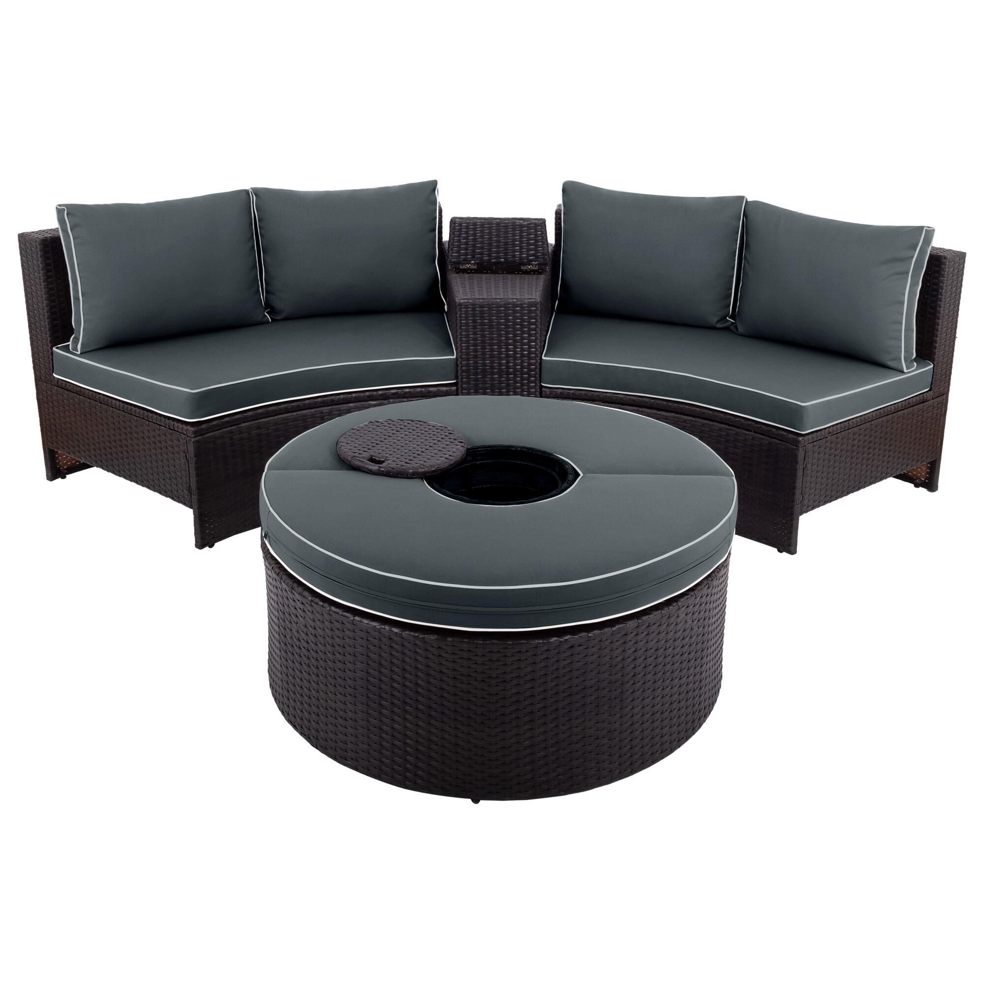 6 seater black deals rattan garden furniture