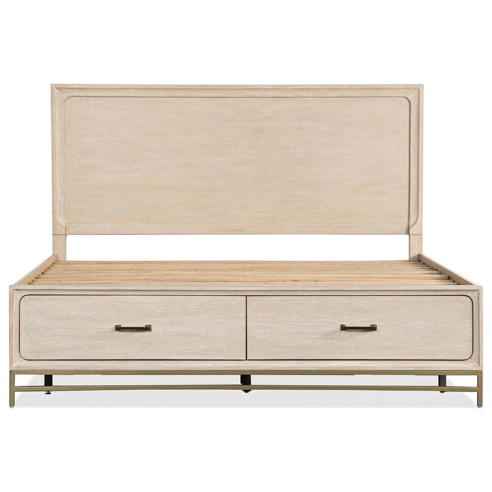 Furniture of America Sandnes King Platform Bed in Light Oak and Bronze, , large