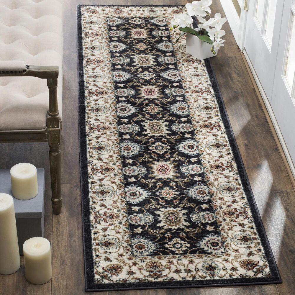Safavieh Lyndhurst 2&#39;3&quot; x 8&#39; Navy and Creme Runner, , large
