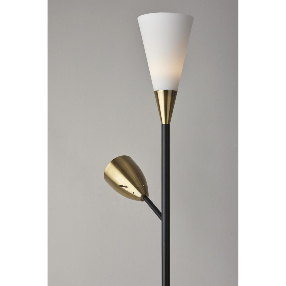 Adesso Dixon Torchiere in Black and White, , large