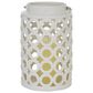 Maple and Jade 11" Circles Decorative Indoor/Outdoor Decorative Candle Lantern in Polished White and Silver, , large