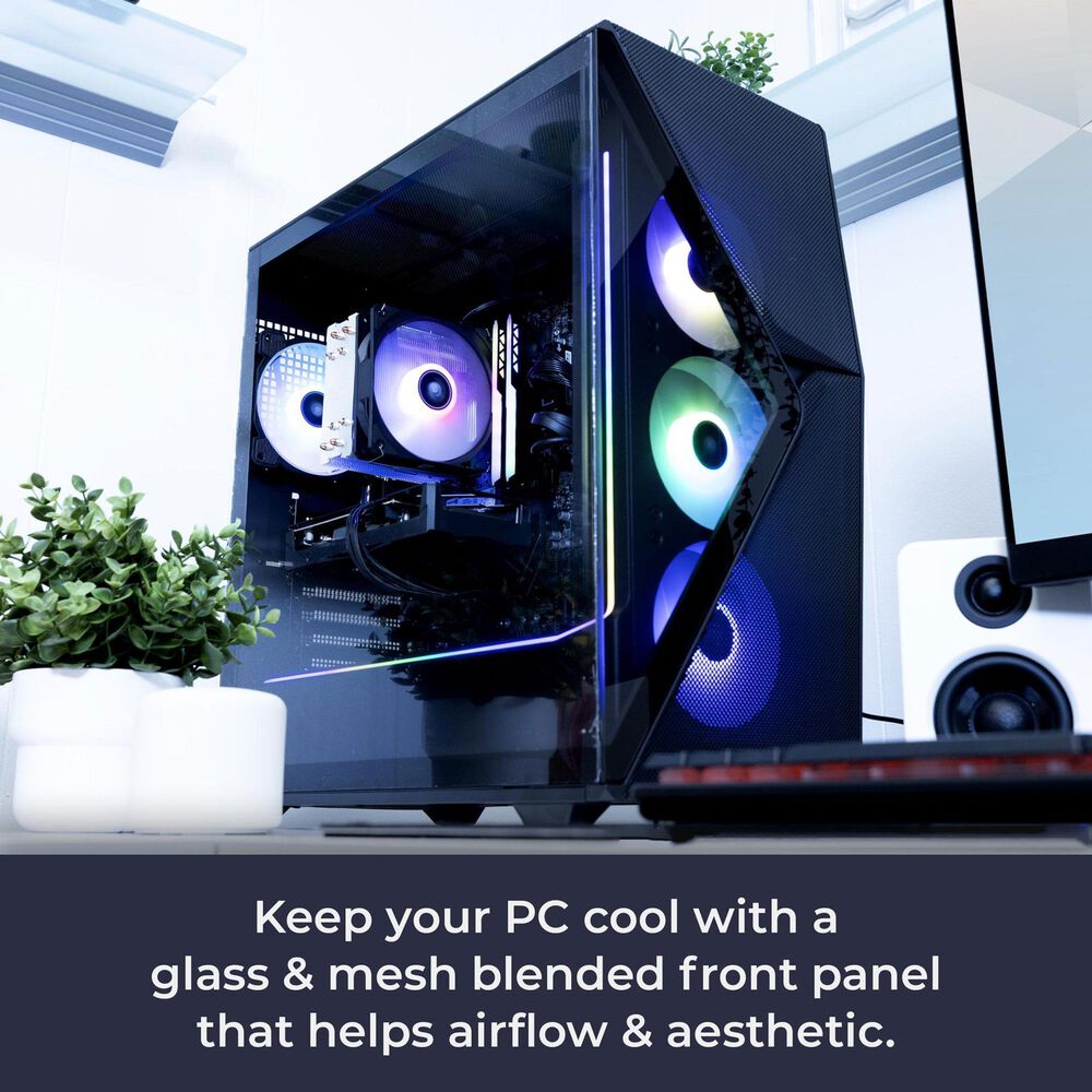 iBUYPOWER Slate 8 MESH Gaming PC Desktop | AMD Ryzen 7 8700F - 32GB RAM - NVIDIA GeForce RTX 5070 Graphics - 1TB SSD in Black, , large