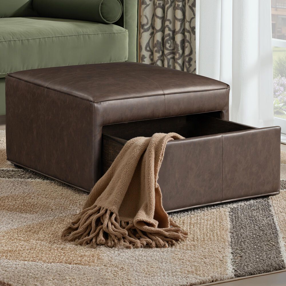 Lifestyle Solutions Hailey Storage Ottoman in Brown, , large