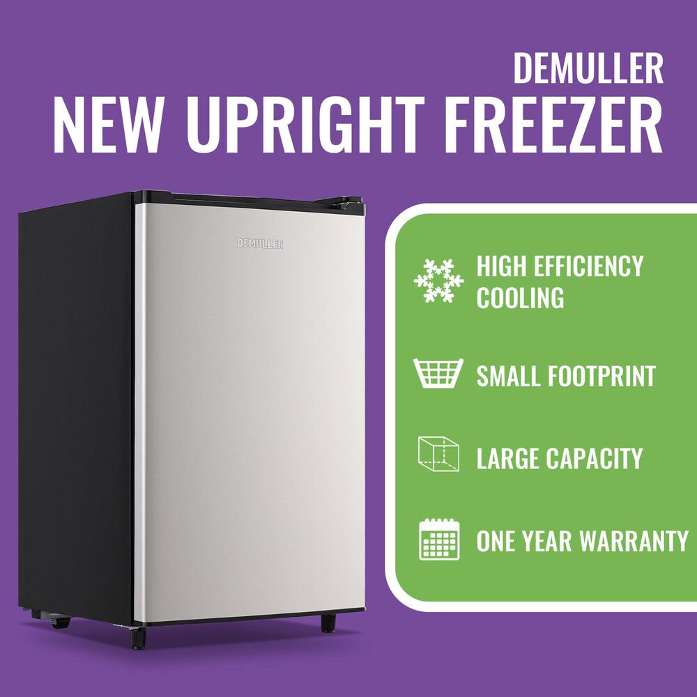HOMLUX 3.2 Cu. Ft. Single Door Upright Freezer in Silver, , large