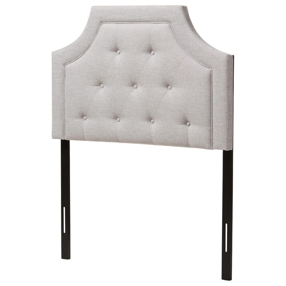 Baxton Studio Mars Twin Upholstered Panel Headboard in Greyish Beige, , large