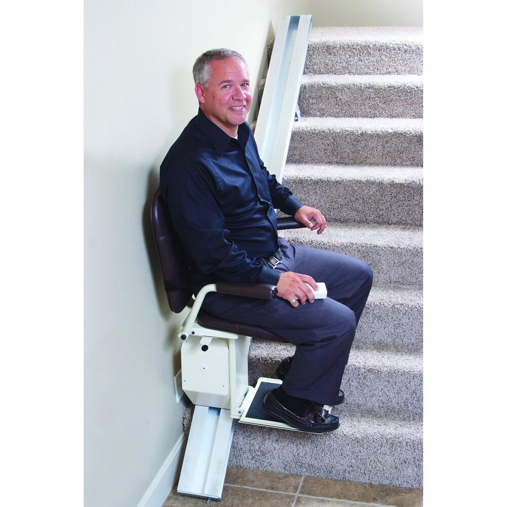 Staying Home Legacy Lifts Indoor Stair Lift Chair with Track Assembly in Black, , large